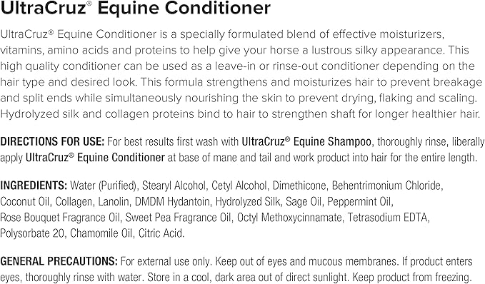 UltraCruz Equine Horse Shampoo, Conditioner and Show Polish Bundle, 32 oz Each