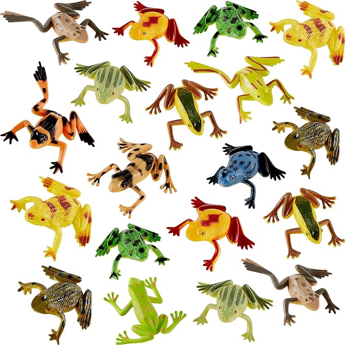 48 Pieces Plastic Frogs Toy Mini Vinyl Realistic Frog Decorations Fun Rain Forest Character Figures Lifelike Toy for Rana Crafting Party Supplies Home Decor Game