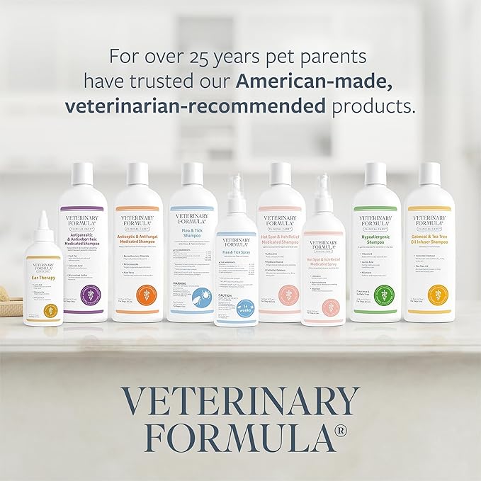 Veterinary Formula Flea and Tick Shampoo for Dogs and Cats, 16 oz