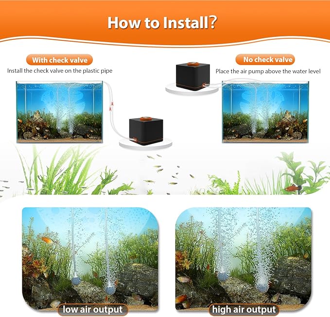 hygger Strong Aquarium Air Pump for Medium Large Fish Tank, Hydroponic Systerm, Household Commercial Use