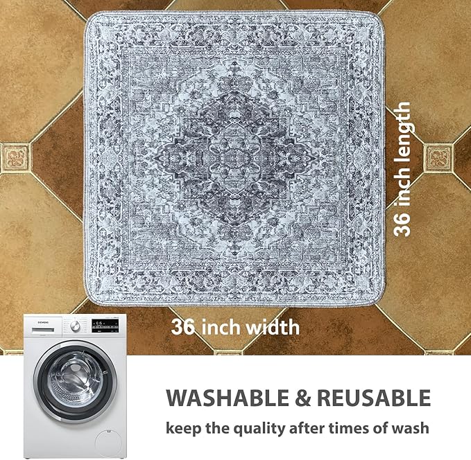 nunubaby Washable Pee Pads for Dogs, Stylish, Non-Slip and Leak-Proof Pee Pads. Reusable Potty Pads for Dogs for Crates and Floors.(Gray/Geo, 36" x36")