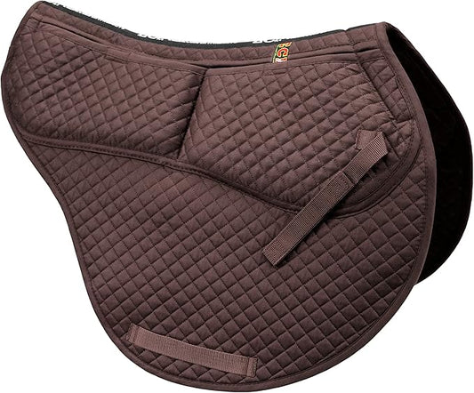 ECP Equine Comfort Products All-Purpose Contoured Correction Saddle Pad with Adjustable Memory Foam Inserts for Custom Support, Non-Slip, Shock Absorbing, 22” Spine, 19.5” Drop