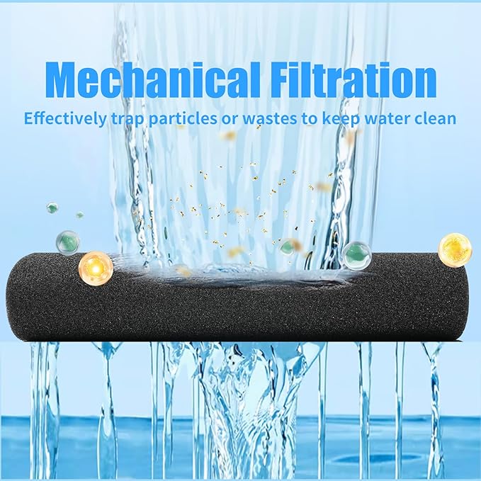 AQUANEAT 2 Pack Aquarium Bio Sponge Filter Media Pad Cut-to-Size Open Cell Foam Sheet for Fish Tank Sump (9" x 9" x 1")