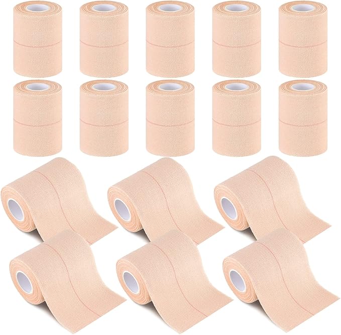 Nuanchu 16 Rolls Elastic Adhesive Bandage Tape Self Adherent Cohesive Flexible Stretch Elastic Athletic Tape for Sports Ankle Knee and Wrist, Vet Wrap for Horses Pets Cats Dogs(3 Inch x 5 Yard)