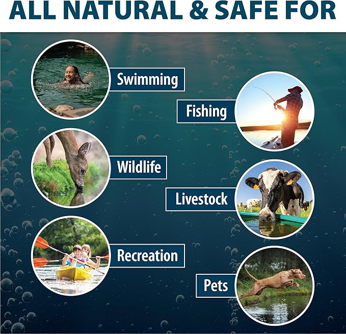 Airmax Pond Dye Packets Natures Blue Colorant for Large Pond & Lake, Beneficial UV Blocking Color Concentrate, Maintain Clean & Clear Water, Fish, Bird & Animal Safe, 4 Soluble Packets