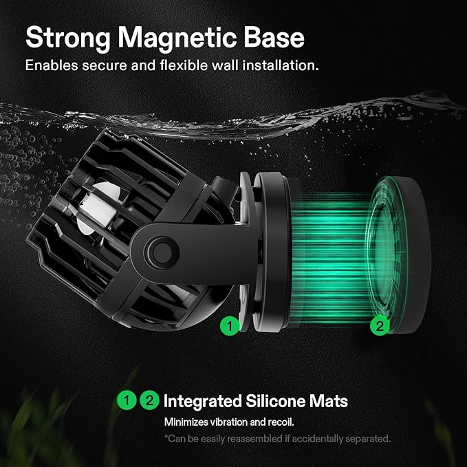 VIVOSUN Aquarium Wave Maker, 3432GPH Circulation Pump with Controller & Magnetic Suction Base, Adjustable Submersible Powerhead for 60-150 Gal Freshwater/Saltwater Fish Tank, 40W