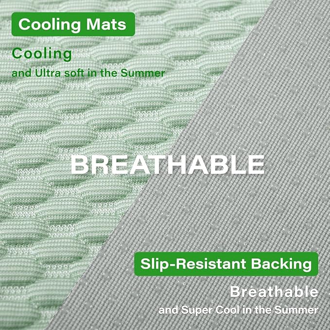 MICROCOSMOS Pet Cooling Mat & Sleeping Pad- Breathable Bubble Surface, EZ Clean. Keep Cooling for Pets, Kids and Adults in Summer.(Green, 28" x 22")