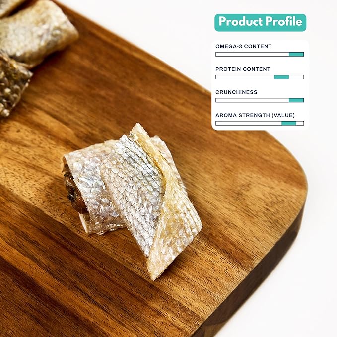 ALFIE'S TREATOS Salmon Skin Treats for Dogs & Cats (10.6 oz, 4x2.65 oz), Bulk Bundle, Air-Dried Fish Skin Dog Treats, Omega-3 Food Topper & Training, Single Ingredient, Freeze-Dried Alternative