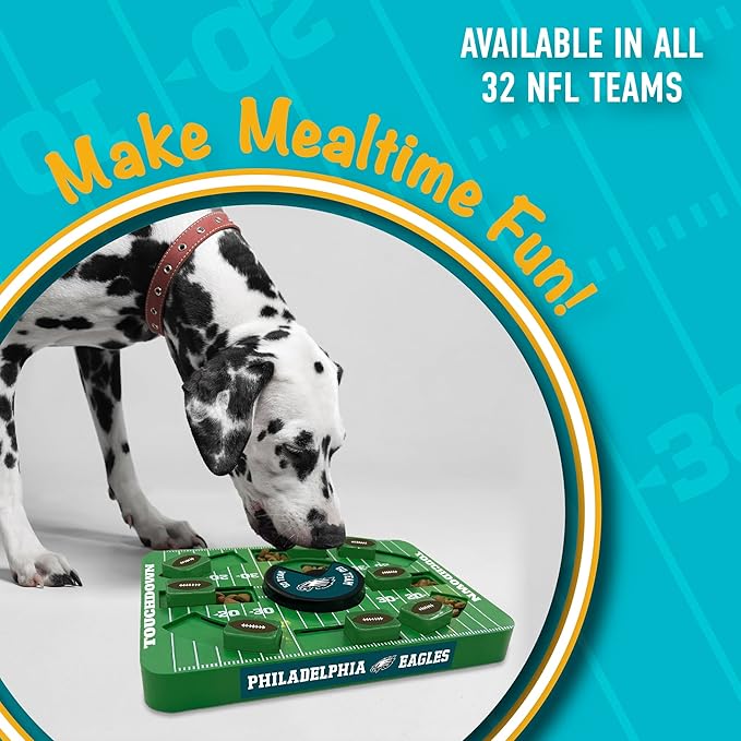 Pets First NFL Philadelphia Eagles Large Puzzle Toy, New Size, Interactive Dog Treat Puzzle, Slow Feeding Toy