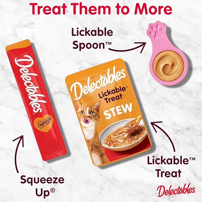 Hartz New Delectables Lickable Spoon Interactive Lickable Cat Treats for Quick & Easy Bonding, Salmon 32ct