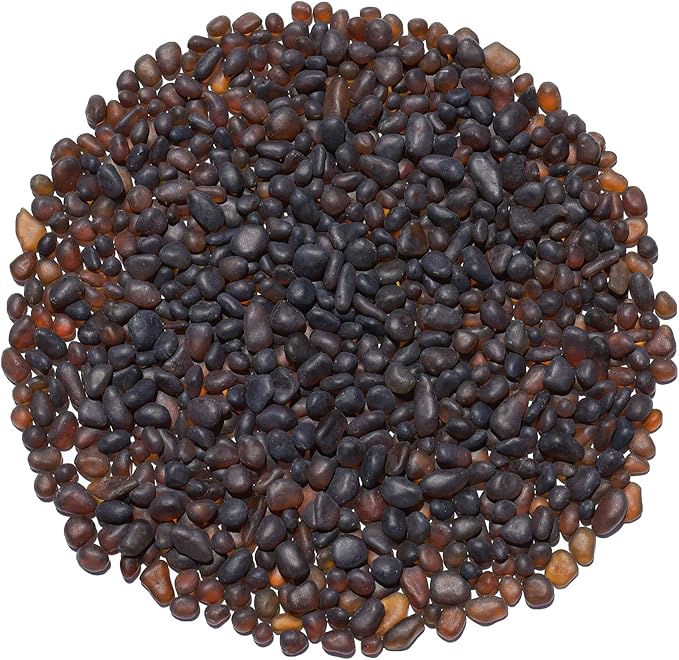 Sea Glass Stones - 0.9LB Brown Frosted Glass Pebbles Gemstones - Perfect for Aquarium Rocks, Fish Tank Gravel, Vase Fillers, DIY Crafts, and Home Decor