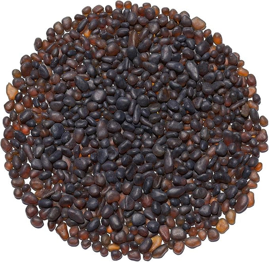 Sea Glass Stones - 0.9LB Brown Frosted Glass Pebbles Gemstones - Perfect for Aquarium Rocks, Fish Tank Gravel, Vase Fillers, DIY Crafts, and Home Decor