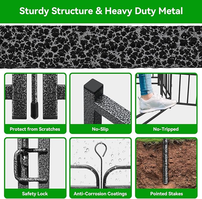 Dog Playpen Outdoor 24 Panels Heavy Duty Dog Fence 40" Height with Thick Pipe Anti-Rust with Doors Portable for RV Camping Yard, Total 54FT, 227 Sq.ft, Snowy Black