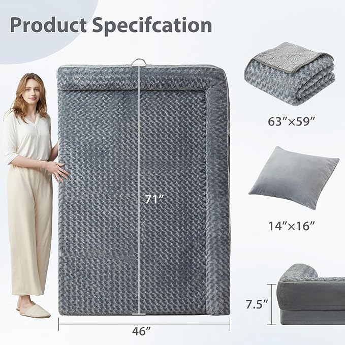 BFPETHOME Orthopedic Dog Beds for Extra Large Dogs, Waterproof Sofa XXL Dog Bed with Sides, Non-Slip Bottom and Egg-Crate Foam Big Pet Couch Bed with Washable Removable Cover,Pet Bed for Large Dogs