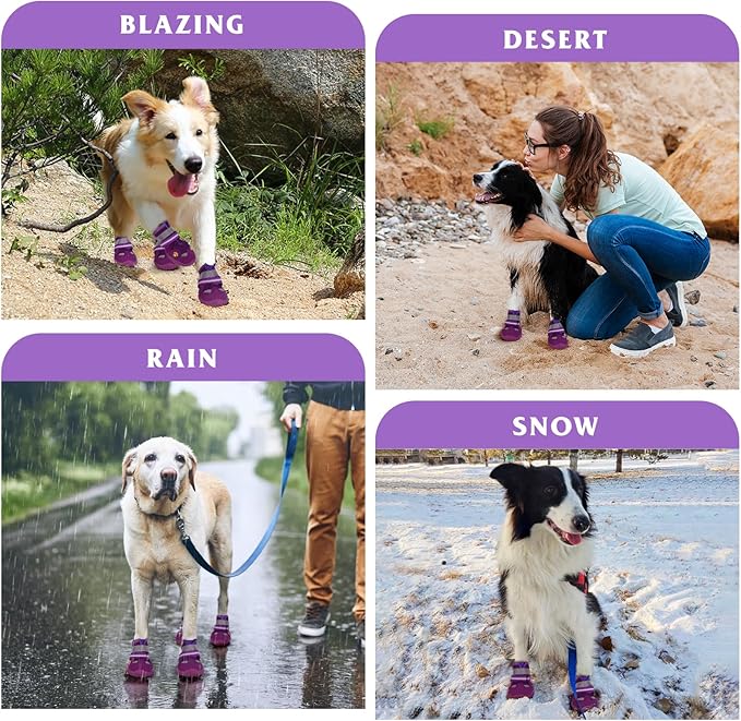 Dog Shoes for Large Medium Small Dog, Mesh Breathable Dog Shoes for Hot Pavement, Anti-Slip Dogs Boots Paw Protectors with Reflective for Outdoor Walking Indoor Hardfloors (Size 2)
