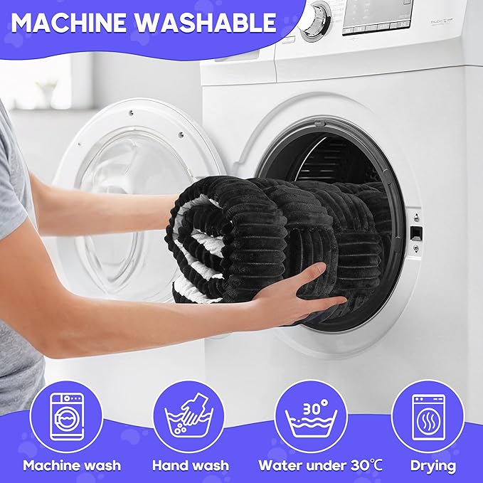 Dog Car Bed Mat, Non-Slip Backseat Extender Pet Blanket, Plaid Dog Bed for Trucks, Sedans & Large SUVs, Chew-Resistant Travel Pad for Dogs, Easy Clean & Scratch-Proof & Comfort (56"x28.7") Black