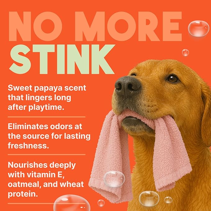 TropiClean Dog Perfume, Long Lasting Papaya Cologne, Deodorizing Spray for Smelly Dogs, After Bath Detangling Spray with Vitamin E, Safe for Cats, 8oz.