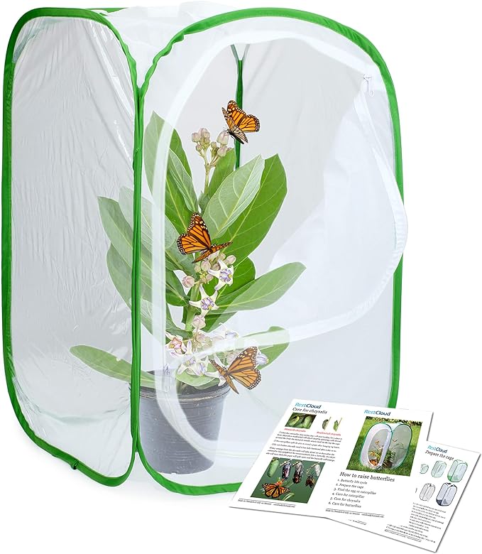 RESTCLOUD Insect and Butterfly Habitat Cage Terrarium Pop-up 23.6 Inches Tall