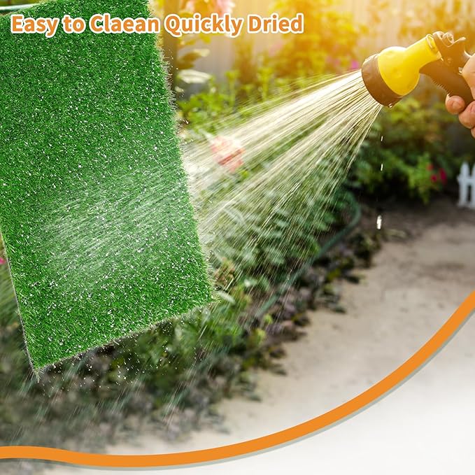 LOOBANI Dog Grass Pee Pads, Artificial Dog Grass Pads for Potty Tray, Fake Grass for Dogs to Pee On, Outdoor Indoor Pee Grass for Dog Potty(59*59 inch)