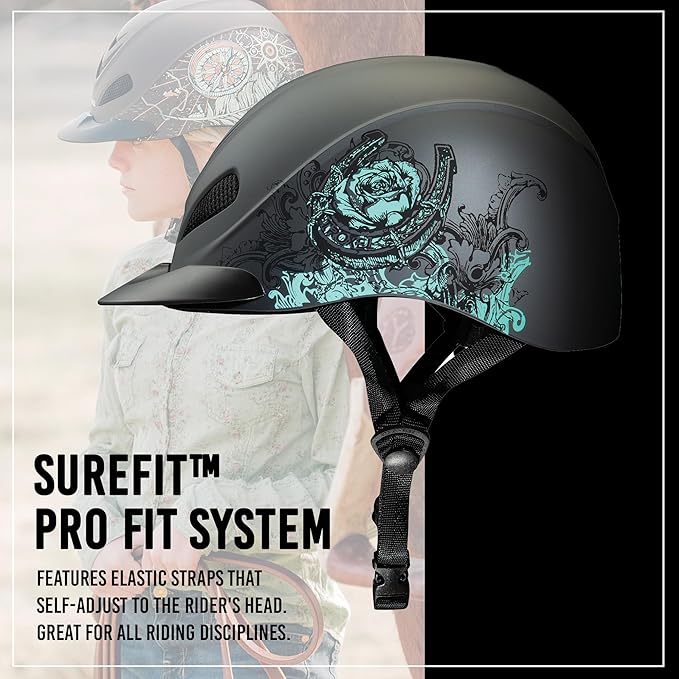 Troxel Rebel Turquoise Rose Helmet