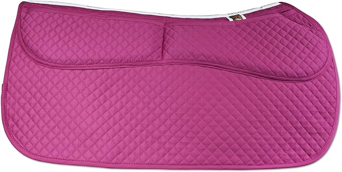 ECP Equine Comfort Products Thermoregulating Western Saddle Pad, Machine Washable Contoured Fit, Water Absorbing, Therapeutic, Shock Absorbing with Adjustable Memory Foam Shims