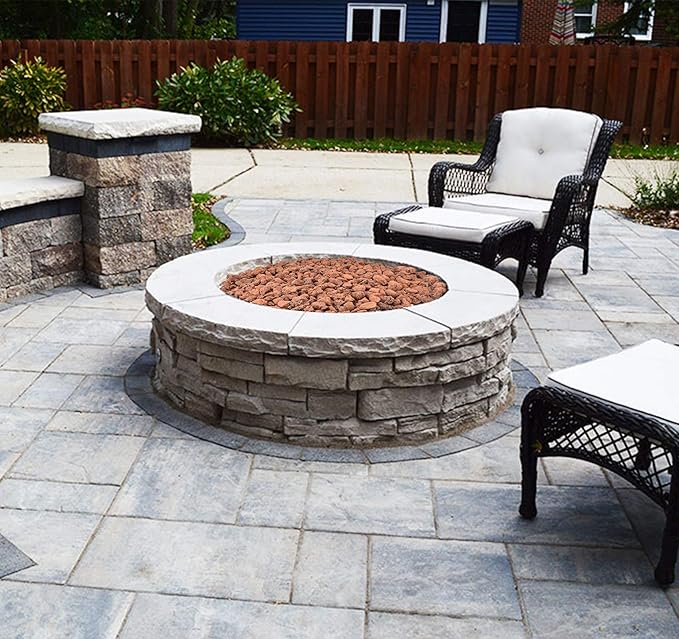 Mr. Fireglass 10 Pounds Lava Rocks Red Natural Stone Granules for Gas Fire Pit Fireplace & Gas Log Set - Decorative Landscaping Rocks for Indoor and Outdoor Use, 0.4" - 0.8" Sized