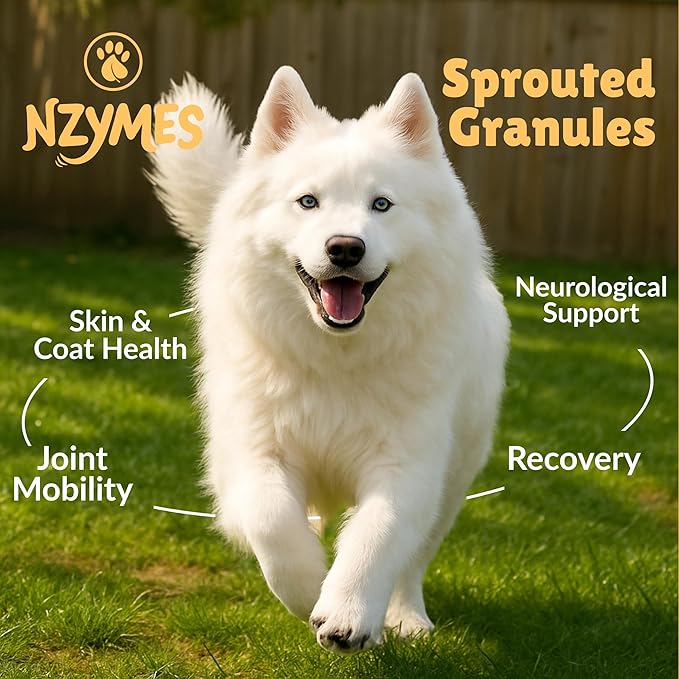 Nzymes® Sprouted Granules 2LBS (3 Pack) for Dogs, Cats, Horses, and Companion Pets. Raw Super-Food Protein and Antioxidant Nutrition. - 220 Servings - Made in The USA