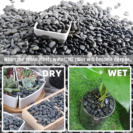 7lb Natural River Rocks Pebbles for Plants & Succulents, Decorative Outdoor Landscaping Garden Rocks, Mexican Beach Pebbles for Aquarium & Vase Decor