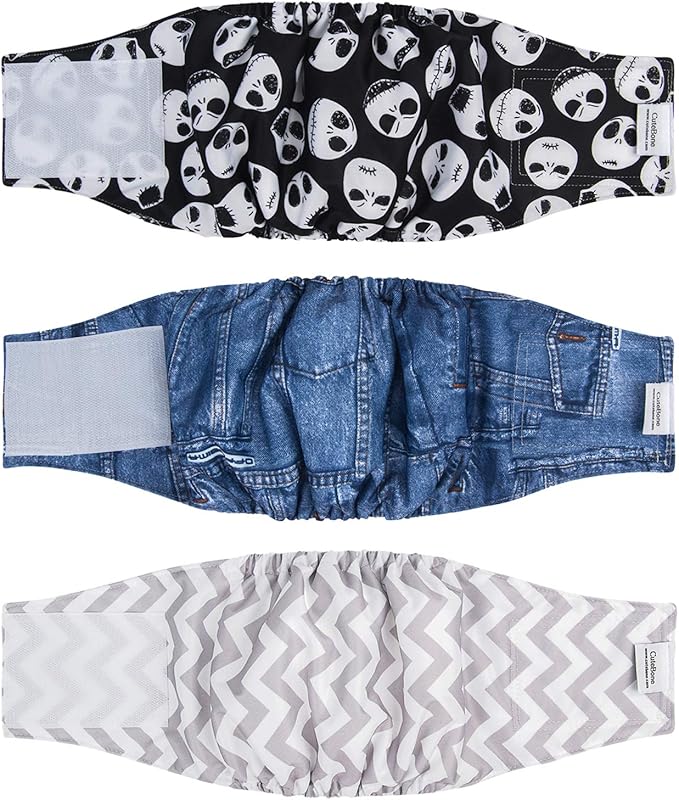 CuteBone Dog Belly Bands for Male Dogs Wraps Washable Doggie Diapers DM06S