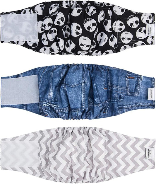 CuteBone Dog Belly Bands for Male Dogs Wraps Washable Doggie Diapers DM06S