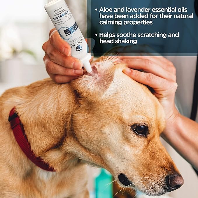 Lillian Ruff Ear Cleaner & Otic Wax Solvent for Dogs with Tea Tree Oil, Bee Propolis & Aloe - Coconut and Lavender Scent - Dissolve Wax and Combat Ear Odors - Safe for Sensitive Ears (4oz)