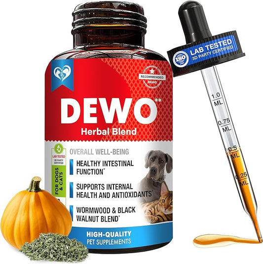 Natural Intestinal Defense for Dogs & Cats – Herbal Cleanse with Wormwood, Black Walnut – Promotes Healthy Gut & Flora Balance – Advanced Broad Spectrum Formula – Made in USA