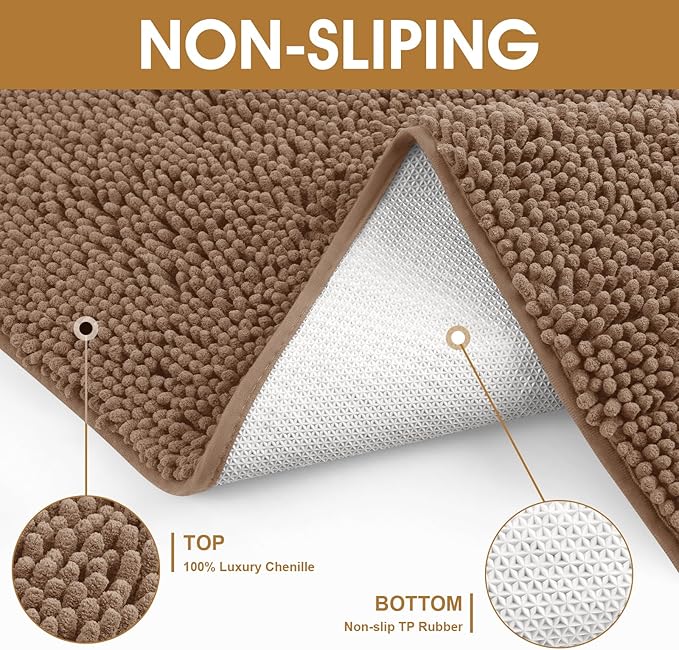 IM HOME 36" x 24" Camel Dog Door Mats for Muddy Paws, Chenille Absorbent Dog Mat, Non Slip Heavy Mud Mat for Dogs, Soft Pet Bed Mat for Entryway, Mud Paws, Inside Floor