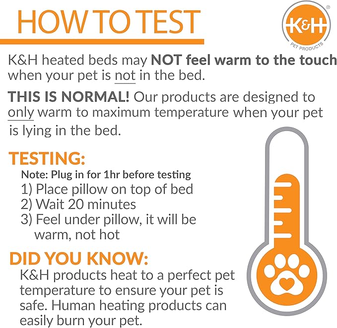 K&H Pet Products Pet Bed Warmer, Turn Any Pet Bed Into a Heated Cat or Dog Bed, Waterproof Indoor Heated Warming Pad Insert, Automatic Temperature, Safety Listed - Extra-Large 25.5 X 15.75in Tan