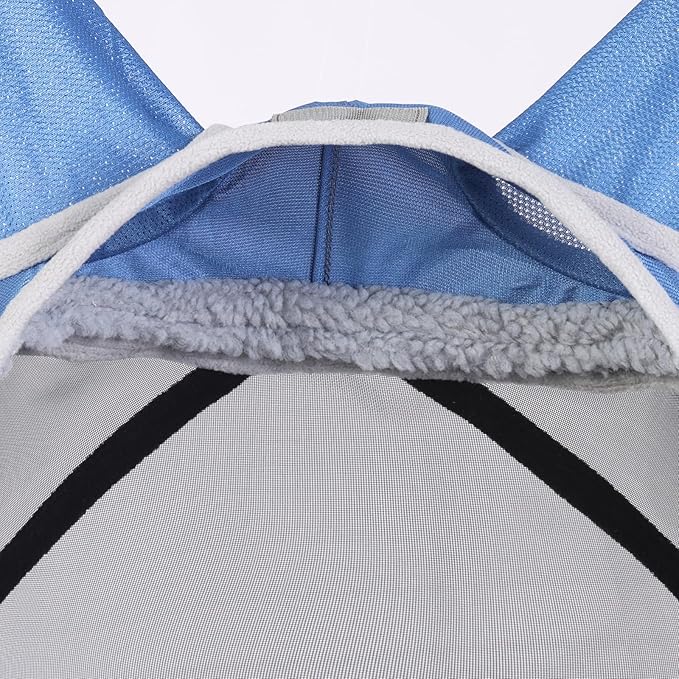 Harrison Howard CareMaster Pro Luminous Horse Fly Mask Large Eye Space Standard with Ears UV Protection for Horse Royal Blue S Pony