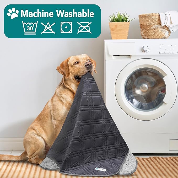 PetAmi Waterproof Cooling Mat for Dog, Premium Pet Cooling Blanket for Bed Crate, Anti Slip Indoor Dog Cool Pad for Sleeping, Q-MAX Large Sofa Couch Cover Mat for Cat, Grey, 40x60