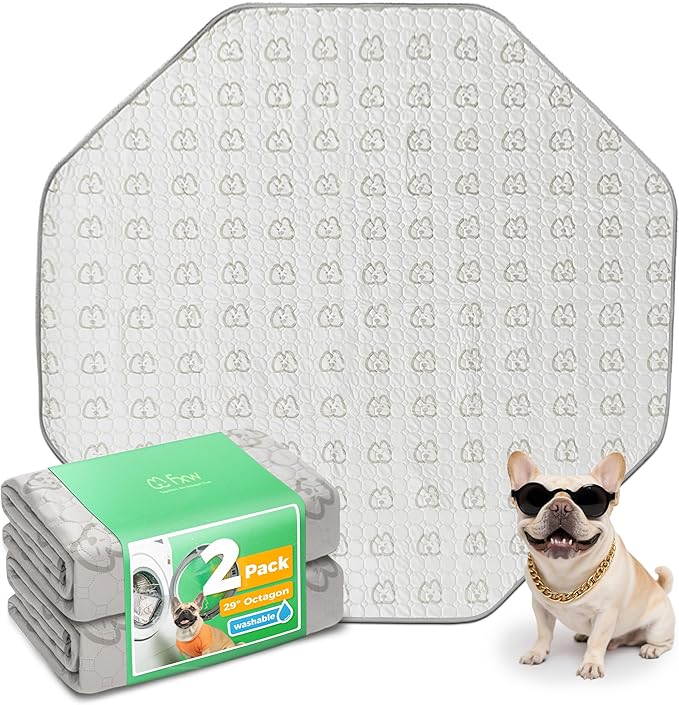 FXW Washable Pee Pads for Dogs, Puppy Pads with Super Absorbent, Specifically Designed for FXW Rollick/Homeplus 24inch 8 Panels Dog Playpen, 29" Octagon, Khaki, 2 Packs