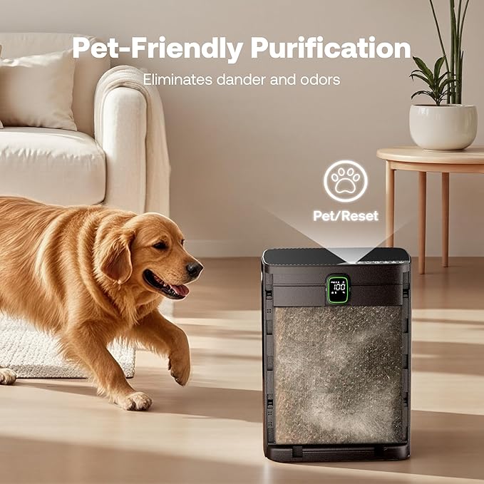 T554 Air Purifier for Home Up to 2000 Ft² in 1 Hr with Washable Pre-Filter, Air Purifier for Home Pets with PM 2.5 Air Quality Display, Sleep Mode for Allergies, Dust, Smoke, Grayish Brown