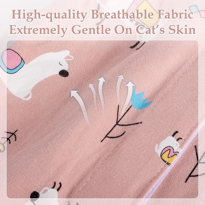 ANWA 2 Pack Cat Recovery Suit - Breathable Cat Onesie for Cats After Surgery Female, Kitten Surgery Recovery Suit Female Abdominal Wounds