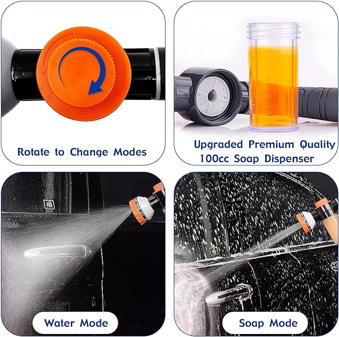 Dog Shower Attachment Water Hose Nozzle Sprayer Set with Metal 3-Way Shower Diverter & 6.6 Ft Long Hose for Bathroom Shower Arm Easy Indoor Outdoor Pet Pup Dog Washing Hose attachment