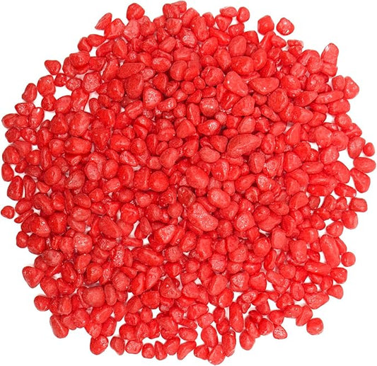 Red Pebbles for Crafts, 0.9 Pound Natural Polished Aquarium Gravel, Decorative Pebbles for Indoor Plants, Turtle Tank, Vase, Succulents Cactus, Garden Landscaping