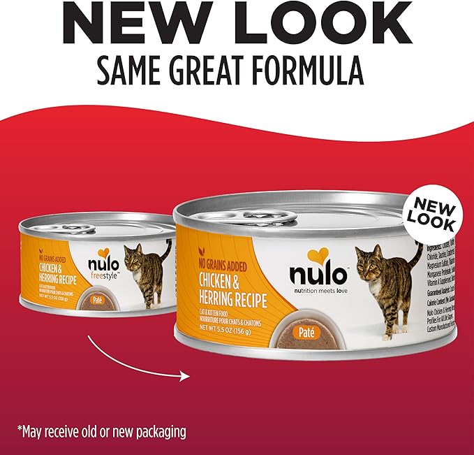 Nulo Chicken & Herring Recipe Pate Wet Canned Cat Food, 5.5 Ounce (Pack of 24)