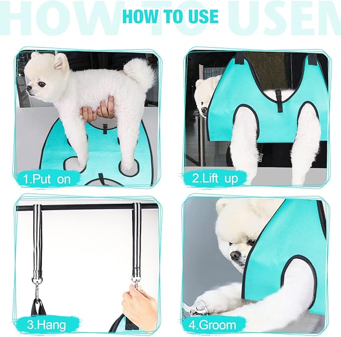 Dog Grooming Hammock - Upgrade Pet Grooming Harness for Nail Trimming (L 50lb), Dog Sling for Nail Clipping, Dog Hanging Holder Hanger for Cutting Nail with Nail Clippers