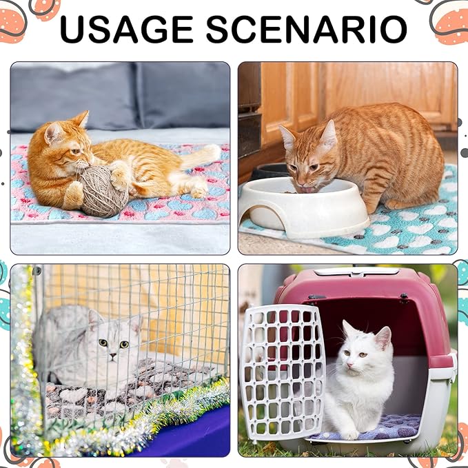 4 Pcs Waterproof Guinea Pig Blankets Washable Small Animal Fleece Bedding Absorbent Guinea Pig Cage Liners Reusable Pet Pee Pad Sleep Mat Pad Cover for Hamster Ferret (Heart Pattern,24 x 47 Inch)