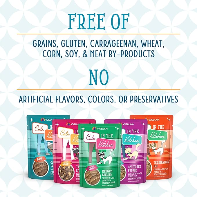 Weruva Cats in The Kitchen Slide N' Serve The Brat Pack Variety Cat Food Pouches 3 Ounce (Pack of 12)