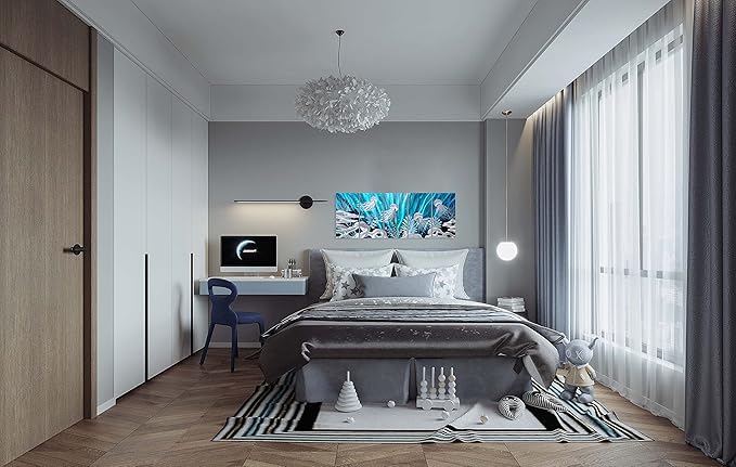 SYGALLERIER Jelly Fish Large Metal Wall Art Hand Grind Aluminum Artwork 3D Undersea World Coastal Pictures Nautical Decor for Living Room Bedroom