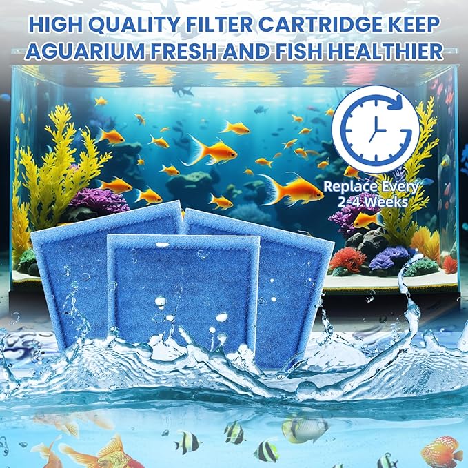12 Pack Aquarium Filter Cartridges Designed for Maruneland Penguin Power Filter, Compatible with Marineland Penguin Power Filters 200/350, for Tech EZ-Change #3