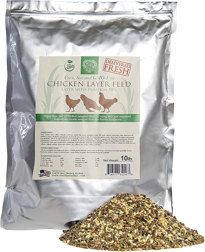 Small Pet Select Chicken Layer Feed, Non-GMO, Corn Free, Soy Free, 18% Protein,10 lb