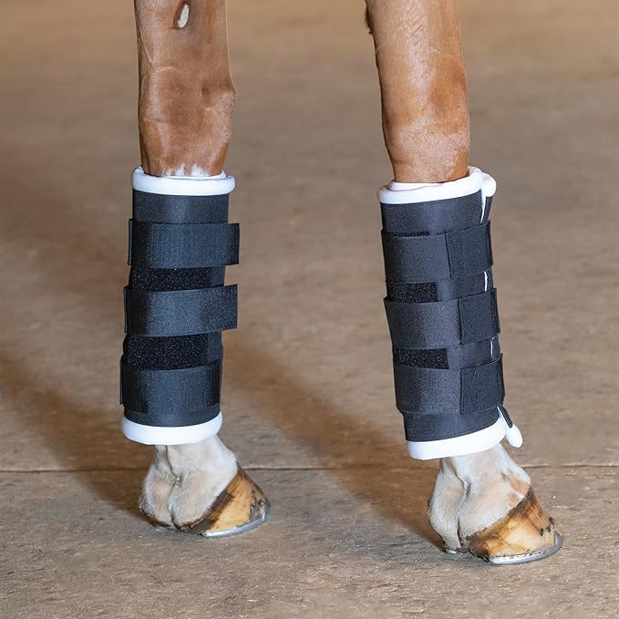 Schneiders Dura-Tech Tekno-Dri Quick Wrap No Bow Leg Wraps for Horses | Exceptional Support & Moisture-Wicking Protection | Color Navy | Size 14"