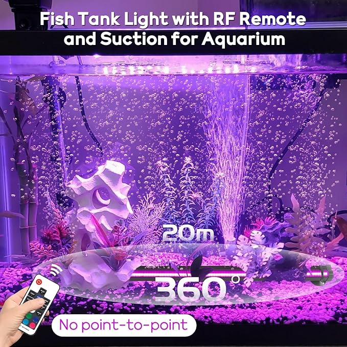Bubbler Aquarium Fish Tank Decor: Submersible Aquarium Lighting with Oxygen Boost for Fish Lovers - Waterproof RGB Light Bar Bubble Wall for 30-35 Inch Saltwater Freshwater Fishes Tanks